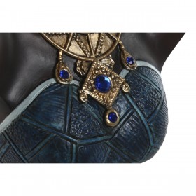 Statua Decorativa Home ESPRIT Azzurro Nero Dorato Africana 23 x 17 x 39 cm