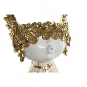 Statua Decorativa Home ESPRIT Bianco Dorato 18 x 14 x 25 cm