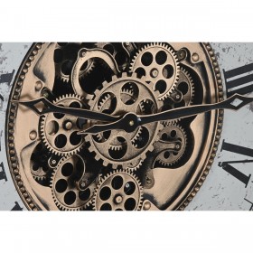 Orologio da Parete Home ESPRIT Bianco Nero Dorato Cristallo Ferro 66 x 10 x 80 cm