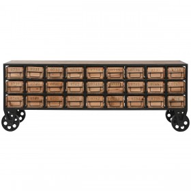 Cassettiera Home ESPRIT Metallo Abete Vintage 142 x 30 x 50 cm