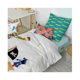 Set di copripiumino HappyFriday Mr Fox Flying boy Multicolore Singolo 2 Pezzi