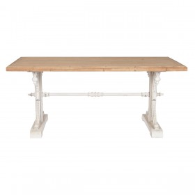 Tavolo da Pranzo Home ESPRIT Bianco Naturale Abete Legno MDF 180 x 90 x 76 cm