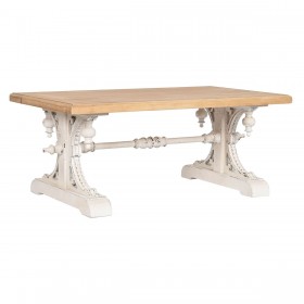 Tavolino da Caffè Home ESPRIT Bianco Naturale Legno di abete Legno MDF 110 x 65 x 46 cm