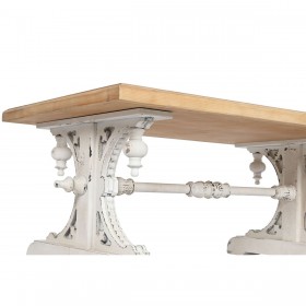 Tavolino da Caffè Home ESPRIT Bianco Naturale Legno di abete Legno MDF 110 x 65 x 46 cm