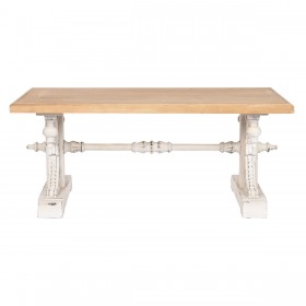 Tavolino da Caffè Home ESPRIT Bianco Naturale Legno di abete Legno MDF 110 x 65 x 46 cm