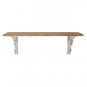 Mensole Home ESPRIT Bianco Naturale Legno di abete Legno MDF 100 x 22 x 32 cm