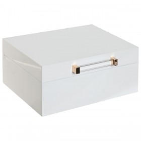 Scatola-Portagioie Home ESPRIT Bianco Crema Legno Legno MDF 20 x 15,5 x 9,5 cm