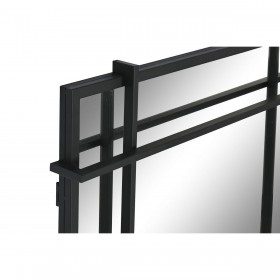 Specchio da parete Home ESPRIT Nero Cristallo Ferro Moderno 65 x 6 x 95 cm