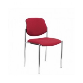 Sedia per Reception Villalgordo Piqueras y Crespo BALI933 Rosso Granato Ecopelle