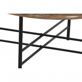 Tavolino da Caffè Home ESPRIT Marrone Nero Naturale Cristallo Legno di abete 76 x 81 x 38 cm