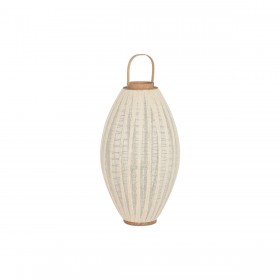 Portacandele Home ESPRIT Bianco Naturale Legno Cristallo 40 x 40 x 70 cm