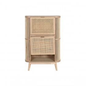 Scarpiera Home ESPRIT Dorato Naturale Rattan Legno di abete Tropicale 70 x 29 x 115 cm