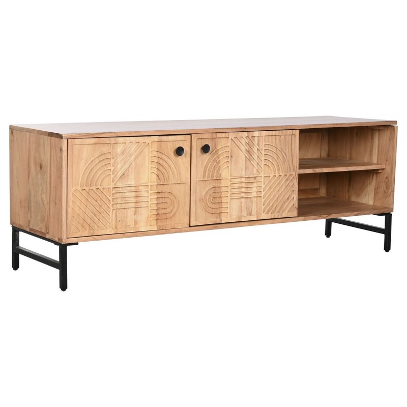 Mobile TV Home ESPRIT Marrone Nero Metallo Acacia 145 x 40 x 52 cm