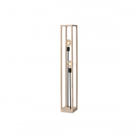 Lampada da Terra Home ESPRIT Marrone Nero Naturale Legno Ferro Pino 220 V 19 x 19 x 123 cm