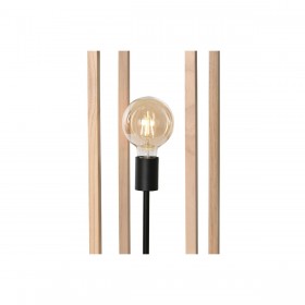 Lampada da Terra Home ESPRIT Marrone Nero Naturale Legno Ferro Pino 220 V 19 x 19 x 123 cm