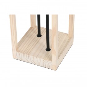 Lampada da Terra Home ESPRIT Marrone Nero Naturale Legno Ferro Pino 220 V 19 x 19 x 123 cm