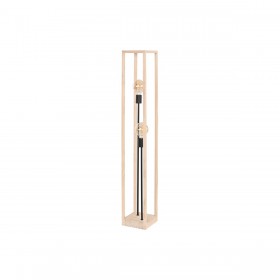 Lampada da Terra Home ESPRIT Marrone Nero Naturale Legno Ferro Pino 220 V 19 x 19 x 123 cm
