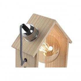 Lampada da tavolo Home ESPRIT Marrone Argentato Naturale Legno Pino 50 W 220 V 18 x 10 x 25 cm