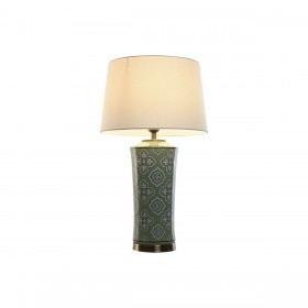 Lampada da tavolo Home ESPRIT Bianco Verde Dorato Ceramica 50 W 220 V 40 x 40 x 69 cm