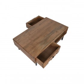 Tavolino da Caffè Home ESPRIT Naturale Metallo Legno di acacia 115 x 70 x 40 cm