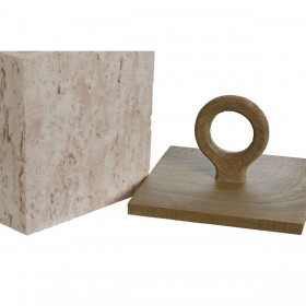 Scatola-Portagioie Home ESPRIT Beige Resina 15 x 15 x 24 cm