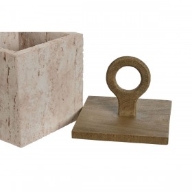 Scatola-Portagioie Home ESPRIT Beige Resina 12 x 12 x 21 cm
