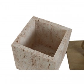 Scatola-Portagioie Home ESPRIT Beige Resina 12 x 12 x 21 cm