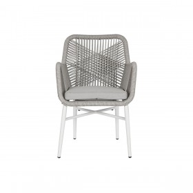 Poltrona da giardino Home ESPRIT Bianco Grigio Alluminio rattan sintetico 57 x 63 x 84 cm