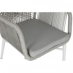 Poltrona da giardino Home ESPRIT Bianco Grigio Alluminio rattan sintetico 57 x 63 x 84 cm