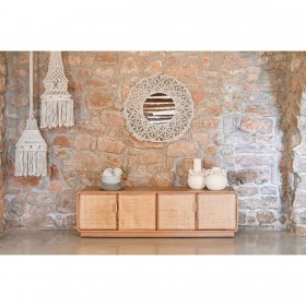 Mobile TV Home ESPRIT Naturale Rattan Rovere 157 x 40 x 46 cm