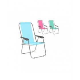 Marbueno Sedia Pieghevole in Acciaio Assortito Spiaggia e Piscina 59X51X83 cm 10355