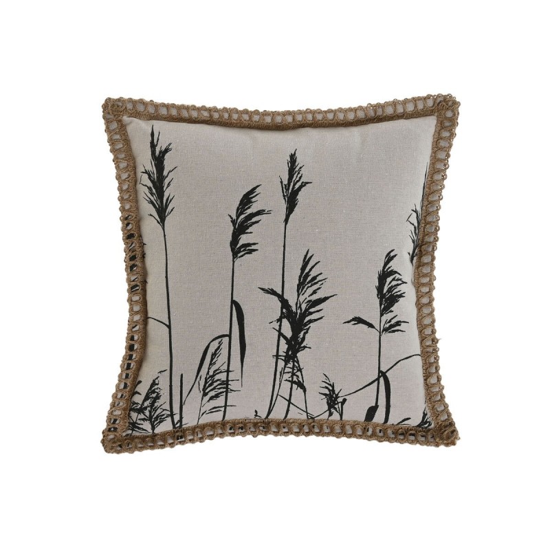 Cuscino Home ESPRIT Nero Beige Frange Boho 45 x 45 cm