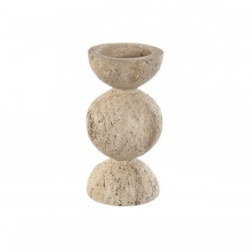 Portacandele Home ESPRIT Beige Magnesio 12 x 12 x 24 cm