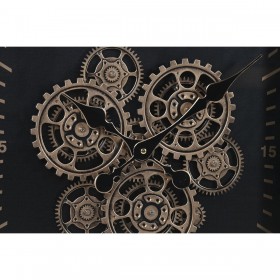 Orologio da Parete Home ESPRIT Nero Dorato Metallo Cristallo 80 x 8 x 80 cm
