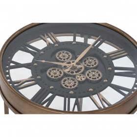 Tavolino Aggiuntivo Home ESPRIT Nero Dorato Metallo Cristallo 48 x 48 x 51 cm