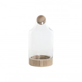 Vaso Home ESPRIT Trasparente Naturale Legno Cristallo 21 x 21 x 42 cm