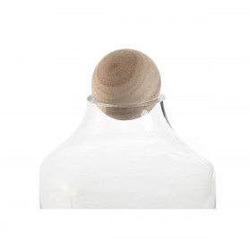 Vaso Home ESPRIT Trasparente Naturale Legno Cristallo 21 x 21 x 42 cm
