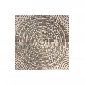 Decorazione da Parete Home ESPRIT Dorato Moderno 80 x 3,5 x 80 cm (4 Pezzi)