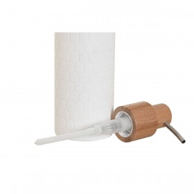 Dispenser di Sapone Home ESPRIT Bianco Naturale Resina Bambù 8 x 7 x 21 cm