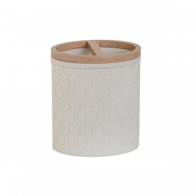 Bicchiere Home ESPRIT Bianco Naturale Resina Bambù 9,5 x 7 x 11 cm