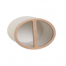 Bicchiere Home ESPRIT Bianco Naturale Resina Bambù 9,5 x 7 x 11 cm