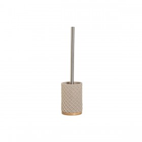 Scopino per il Bagno Home ESPRIT Beige Argentato Resina Bambù 9 x 9 x 37 cm