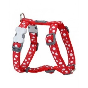 Imbracatura per Cani Red Dingo Style Sports Bianco Pois 37-61 cm