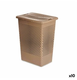 Cesto per i Panni Sporchi Home ESPRIT Bianco Beige vimini Shabby Chic 45 x 45 x 68 cm 4 Pezzi