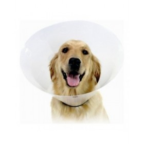 Collare elisabettiano per cani KVP Check Trasparente (38-50 cm)