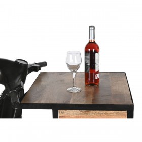 Cassettiera Home ESPRIT Marrone Nero Ferro Legno di mango Moto Loft Consumato 100 x 68 x 105 cm