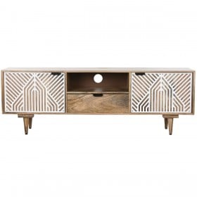 Mobile TV Home ESPRIT Bianco Legno di mango 160 x 41 x 55 cm