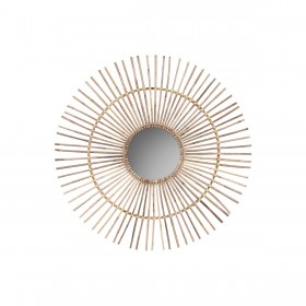 Specchio da parete Home ESPRIT Naturale Bambù Rattan 120 x 2 x 120 cm