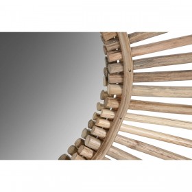 Specchio da parete Home ESPRIT Naturale Bambù Rattan 120 x 2 x 120 cm