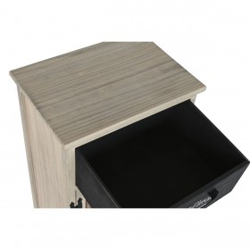 Cassettiera Home ESPRIT Nero Naturale Legno 40,5 x 29 x 73 cm